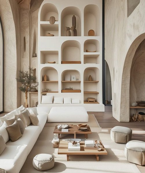 By minimizing walls and partitions, these spaces allow sunlight to flow freely, transforming rooms into bright, airy havens that feel connected to the outdoors: Image Credits: Pinterest